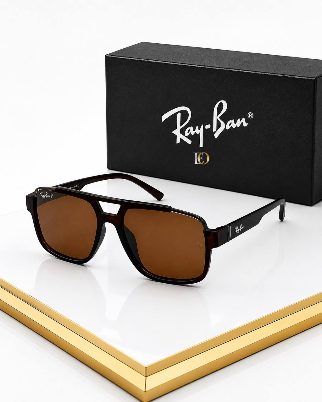 Ray-Ban Siyah Çerçeveli Kahverengi Camlı İkonik Güneş Gözlüğü
